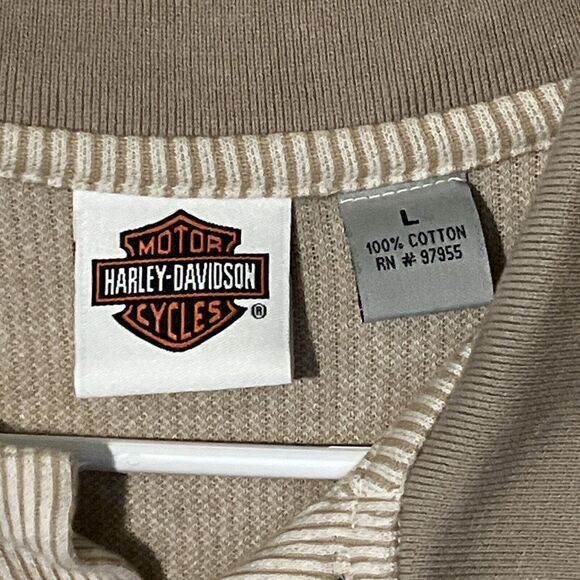 Harley Davidson Men's Polo Size Large Brown Great‎ Color Great Design - Picture 3 of 5